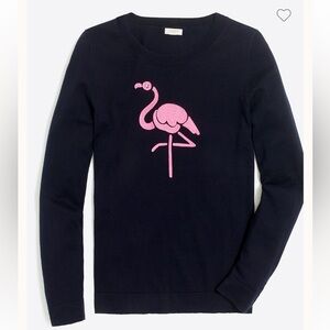 J Crew Factory Flamingo Teddie Sweater in Navy Azalea (Size Small)